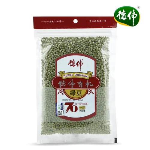 德伟有机绿豆400g 农家杂粮新鲜肉多皮薄颗粒饱满小绿豆笨可发芽