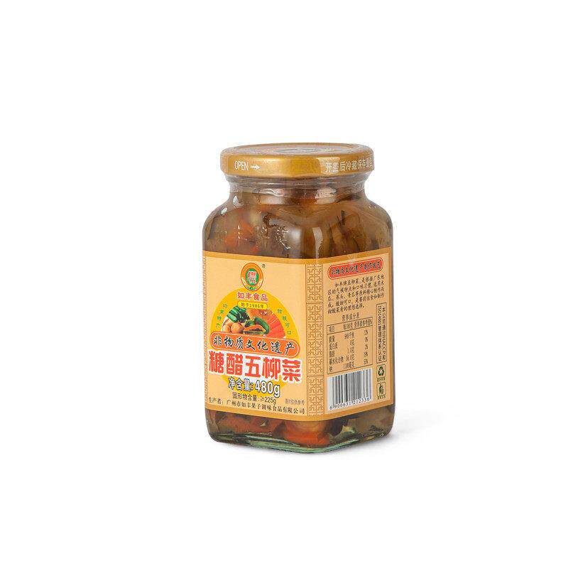 糖醋甜酸五柳菜480g如丰增城特产瓶装酱菜拌饭菜酸甜可口菜下饭菜