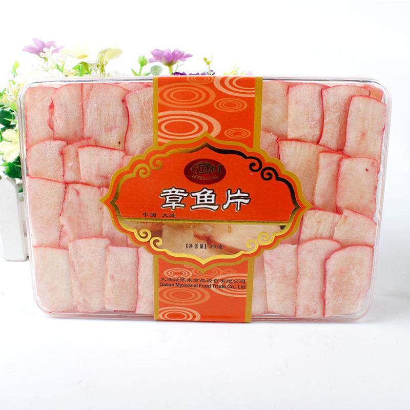 大连特产迈熙来250g章鱼片盒装礼品零食小吃即食鱿鱼须切片
