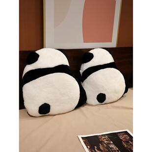 黑白大熊猫背影抱枕汽车载靠垫办公室护腰靠枕背床头客厅飘窗玩偶
