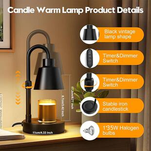 复古小夜灯香薰融烛灯浪漫小夜灯卧室装 饰台灯复古迷你香薰灯北欧