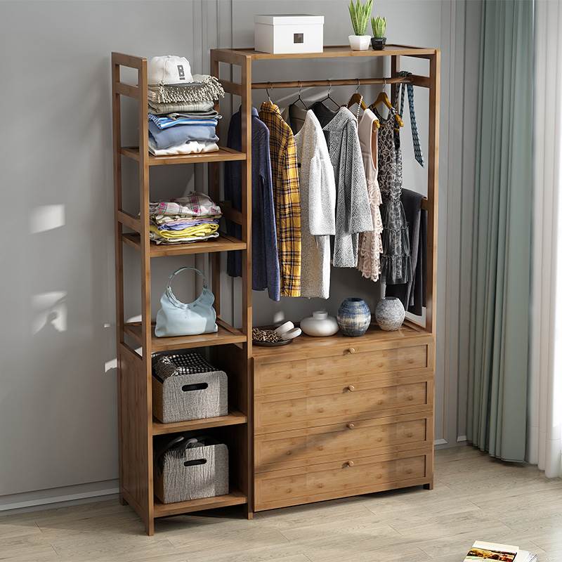 楠竹衣帽架衣架落地卧室简易衣架落地卧室客厅竹木挂衣架子特价