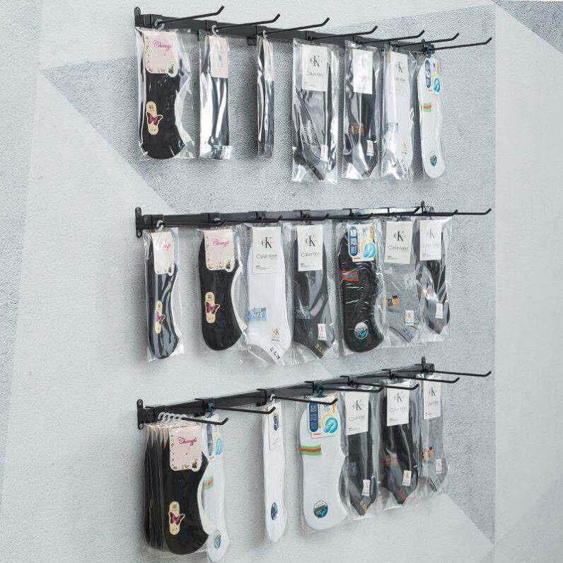简易挂袜子的架子上墙展示架小饰品挂架店铺挂钩货架壁挂式陈列架