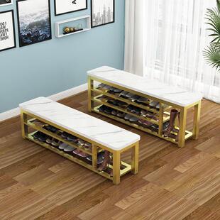 美式换鞋凳钢木进门穿鞋凳休息凳可坐式换鞋凳家用门口长条储物鞋