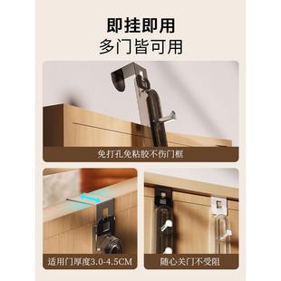 竖排门后挂钩免打孔挂衣架卧室隐形折叠衣帽钩强力承重收纳置物架