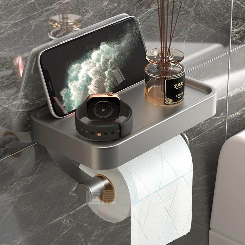 厕所卫生纸盒化妆室纸巾盒壁挂式浴室免打孔洗手间卫生纸架卷筒卫