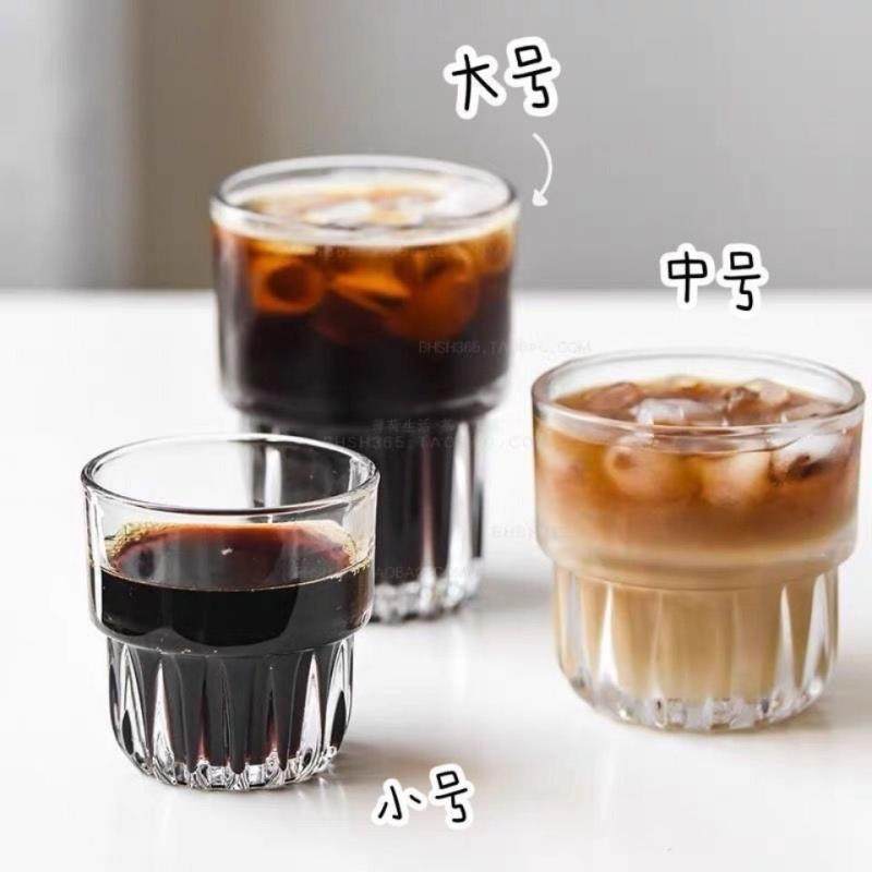 ins冰咖啡玻璃杯网红咖啡杯高颜值冷萃美式咖啡杯家用牛奶果汁杯