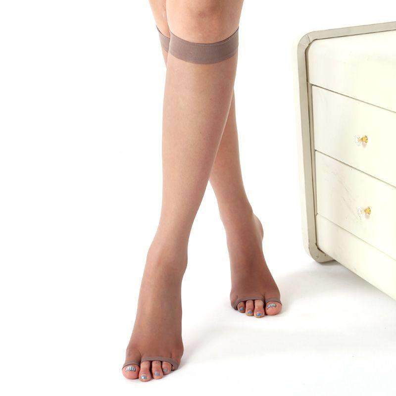 3双装夏季防滑时尚露趾女士丝袜子超薄防勾丝鱼嘴中统袜鞋丝袜