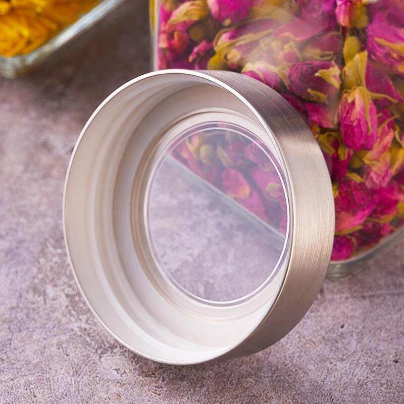 陈皮密封罐不锈钢盖玻璃瓶储物杂粮茶叶包装瓶方形调料收纳盒