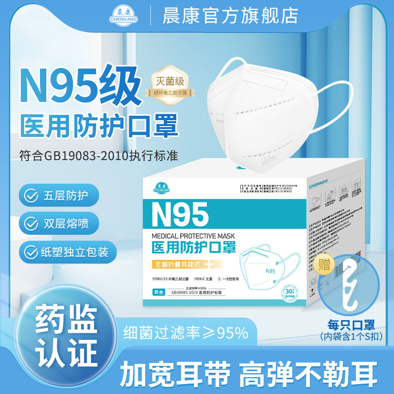 晨康成人熔喷布灭菌级独立装口罩