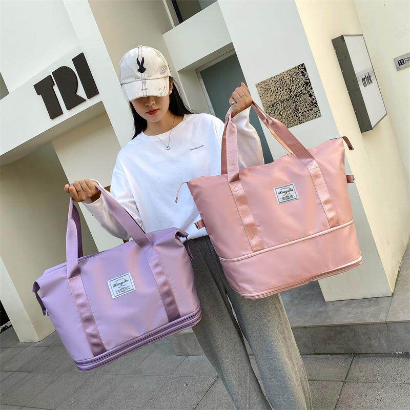 加大双层待产包 旅行收纳包女手提防泼水大容量运动健身包行李袋