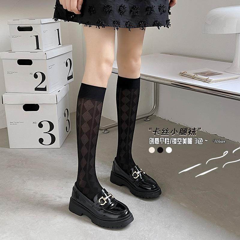 小腿丝袜防勾丝夏季薄款纯欲jk美腿袜子女长筒及膝袜日系女袜
