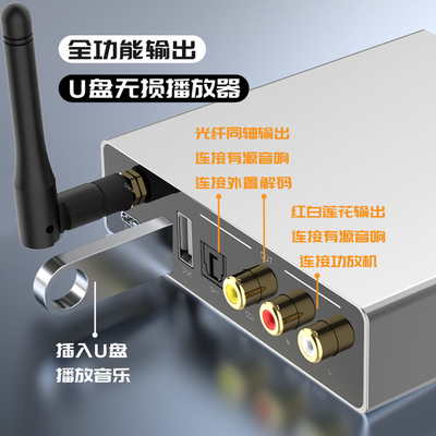 HIFI无损U盘解码播放器音乐蓝牙接收机输出光纤同轴老音响功放机