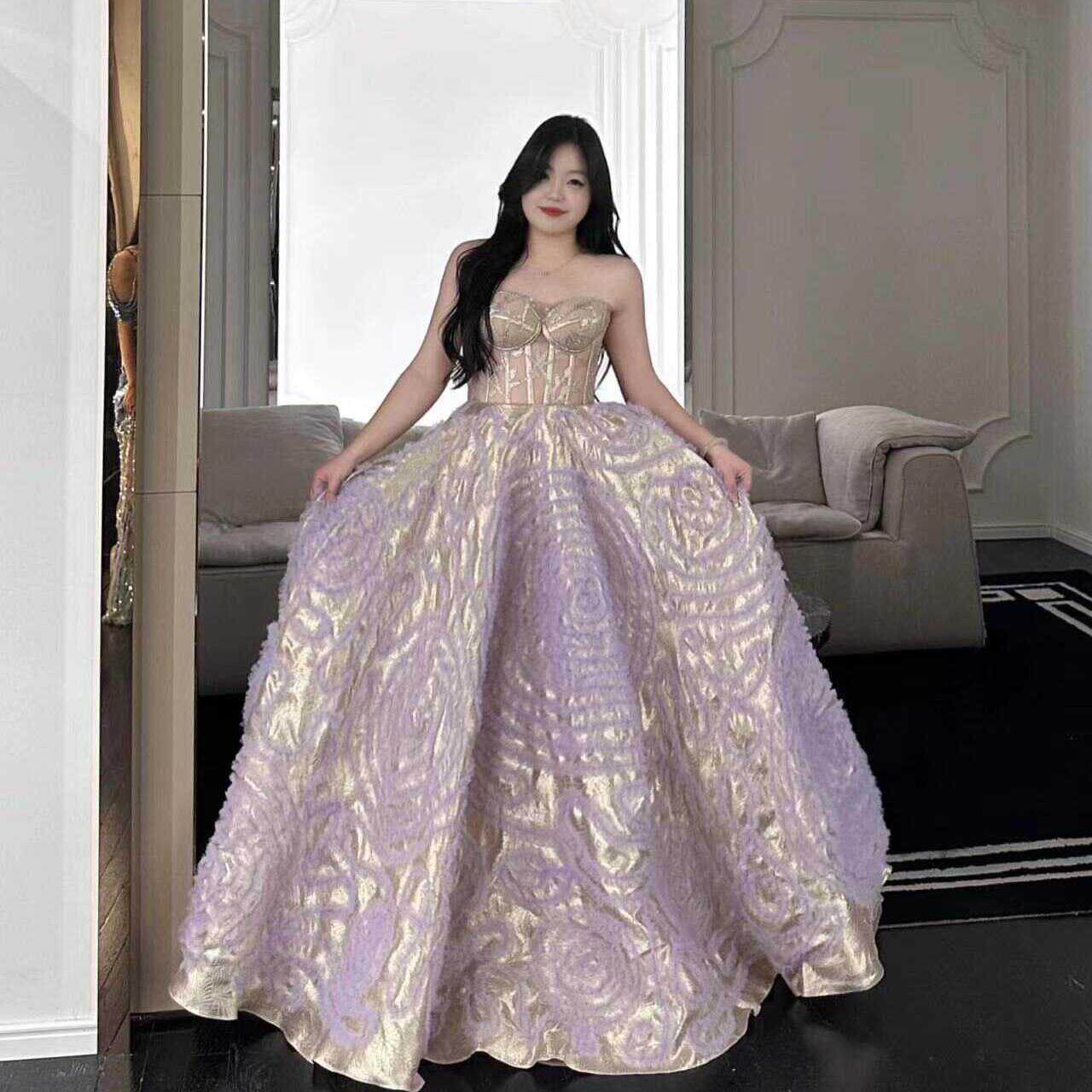 大码定制华丽成人礼服婚纱图片