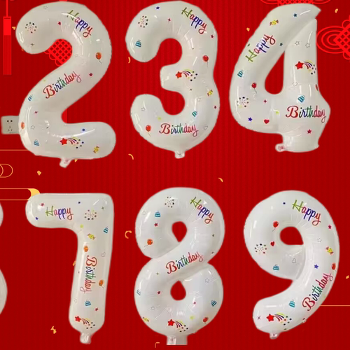 数字铝膜气球白色32寸