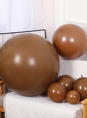 5/10/12/18/36寸咖啡色气球灰色6/12寸尾巴球不规则拱门胶链装饰