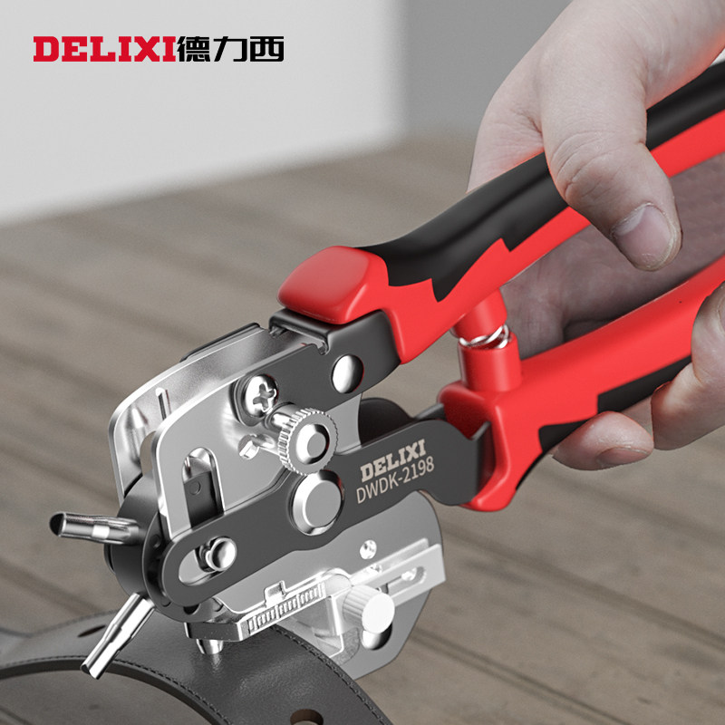 búa sắt 1kg Delixi Dây Bấm Lỗ Hộ Gia Đình Kìm Vòng Bấm Lỗ Dây Túi Dây Đeo Đồng Hồ Mắt Dụng Cụ Hiện Vật Máy búa cán sắt búa cao su 2 đầu