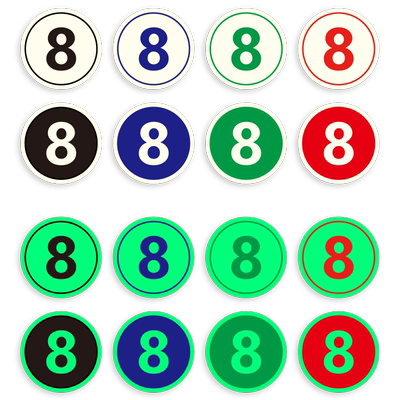 PVC夜光数字号码座位编号背胶贴