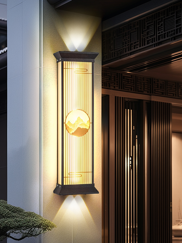 户外壁灯防水房屋庭院灯上下射灯墙户外条形简单新式中式风格两侧