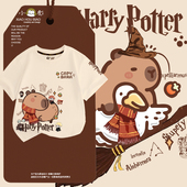 t恤衫 男女儿童装 学生款 卡皮巴拉水豚君联名哈利波特短袖 宝宝半袖