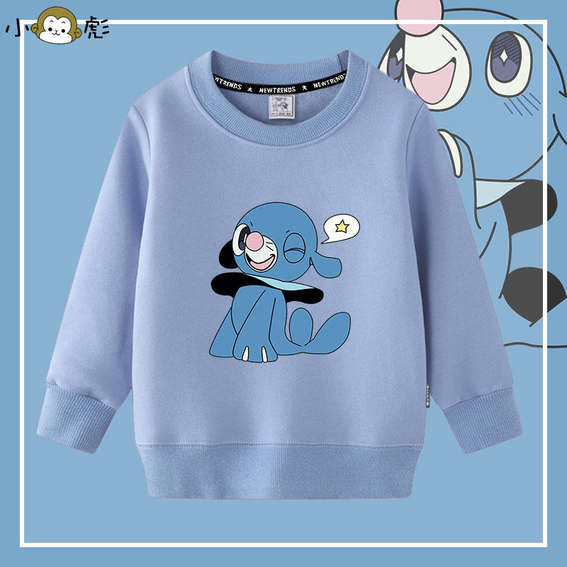 神奇宝贝宝可梦七世代御三家球球海狮圆领卫衣男女儿童装学生长袖