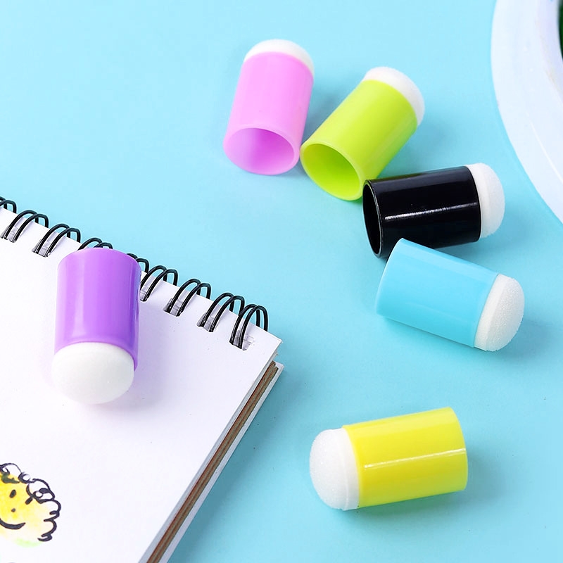 彩色手指海绵擦涂抹按压式套手工DIY辅助便携脸彩绘专业工具化妆