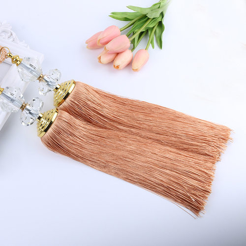 厂家供应涤纶丝水晶棉纱窗帘挂球吊球 窗帘绑带绑绳辅料配件