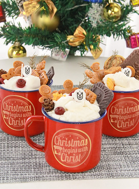 【姜姜好】可爱氛围圣诞节姜饼人奶油蛋糕杯香薰蜡烛礼物家居摆件