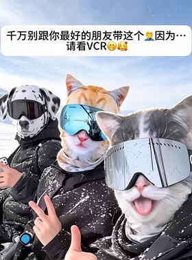 橘猫哈士奇户外滑雪面罩秋冬季防风护脸3D动物图案脸基尼印花头套