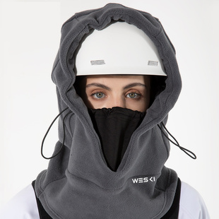 VERSUSME冬季户外滑雪软装备头套防风头套摇粒绒保暖滑雪头盔头套