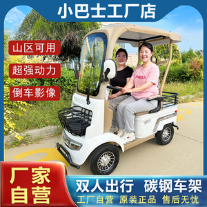 Minibusev四轮车带棚老年代步车双人成人接送孩子旗舰景区观光车