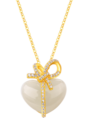 梦金园潮饰品牌FA+925银心形项链