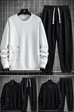 秋款大码M-8XL加肥加大胖子休闲卫衣套装男TZ36269-P95-大码，男装T恤，星座209