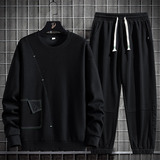 秋款大码M-8XL加肥加大胖子休闲卫衣套装男TZ36269-P95-大码，男装T恤，星座209