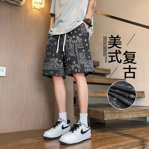 夏季M-8XL大码胖男生宽松五分裤 休闲运动短裤男沙滩裤男K56-P25图片