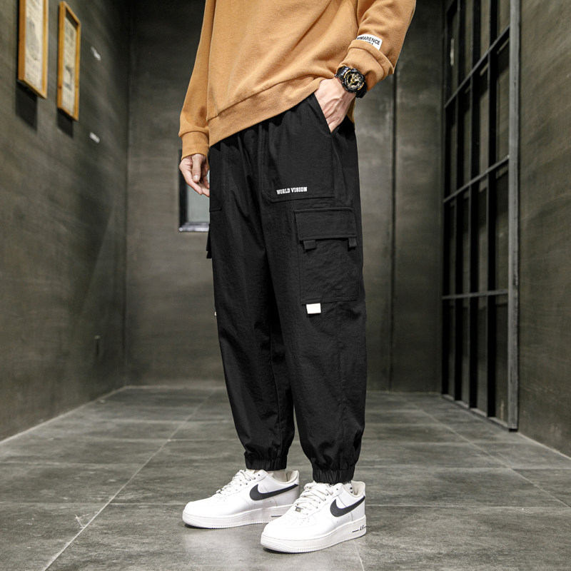 秋款M-8XL超大码休闲束脚裤潮牌胖子工装九分裤男K8823-P40,男装工装外套,星座209
