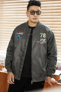 秋冬M-8XL胖子男士棒球领休闲大码夹克飞行服外套上衣 JK8278-P70图片