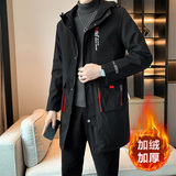 冬款中长款M-8XL胖子休闲加绒加厚男宽松夹克男JK8226加绒-P100，男装夹克，星座209