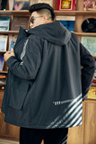 秋冬M-8XL胖子男士连帽休闲大码中长款夹克外套上衣JK8632-P90，男装夹克，星座209