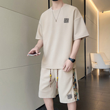 夏季M-8XL大码胖男生宽松休闲运动短袖套装TZ02-P50控69，男装休闲套装，星座209