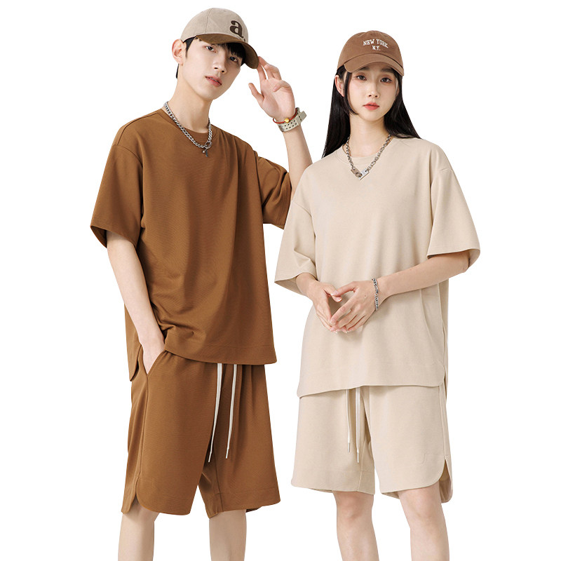 M-8XL大码胖男生时尚宽松五分裤休闲运动圆领套装男TZ35078-P50,男装休闲套装,星座209
