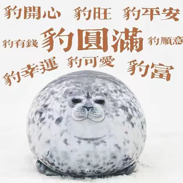 可爱海豹毛绒玩具公仔柔软抱枕