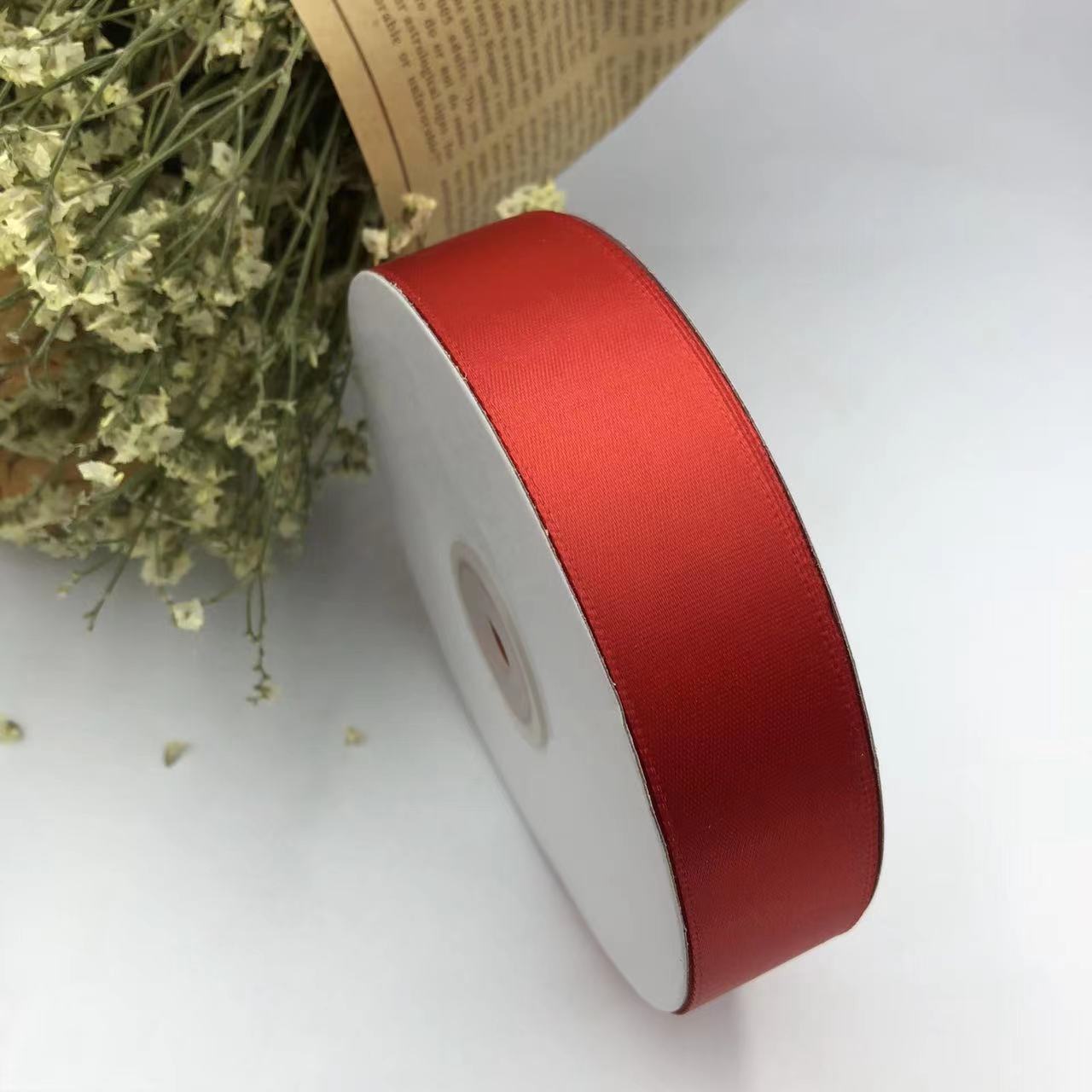 2.5cm加密涤纶带纯色丝带diy手工礼物盒蛋糕包装带水果鲜花花束带