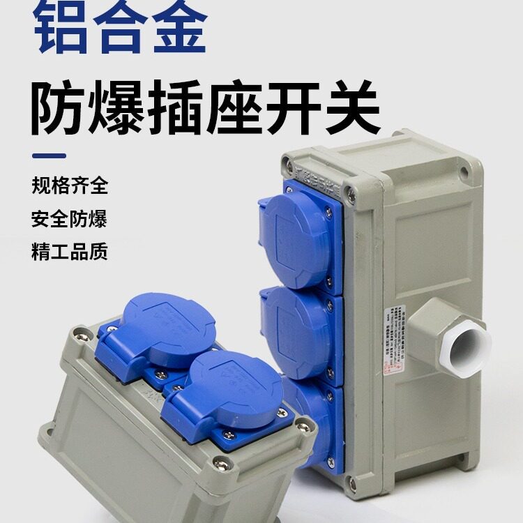 防爆插座五孔10a三孔16a墙壁明装380v插排工业防水220v防爆接线板