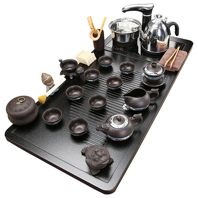 全自动一体实木茶盘茶具套装家用办公会客烧水壶现代日式轻奢茶台