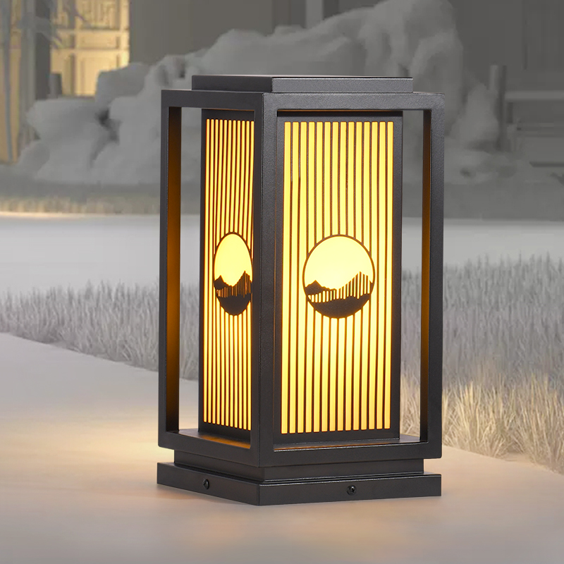 太阳能草坪灯庭院景观灯花园别墅公园户外防水新中式柱头灯草地灯