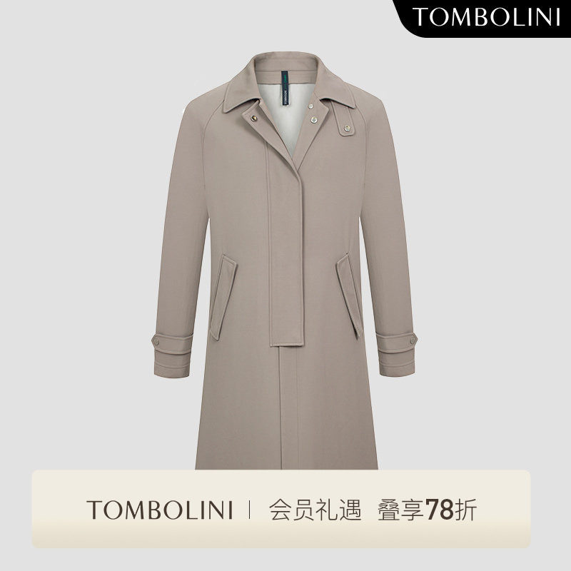 TOMBOLINI东博利尼男士秋冬新款休闲中长款风衣外套 可拆卸内胆