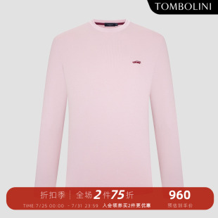 圆领休闲T恤男舒适粉色内搭上衣 TOMBOLINI 东博利尼夏季 新款 长袖