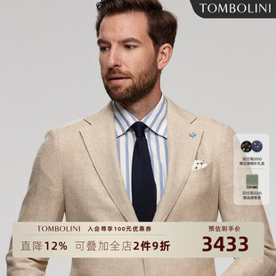 无结构西装 东博利尼春夏亚麻休闲单西外套男士 意大利进口面料