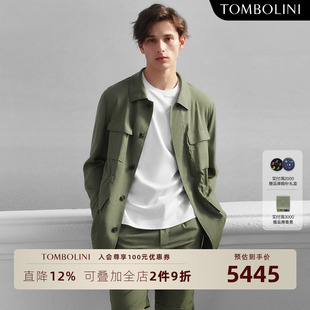 新款 TOMBOLINI春季 衬衫 式 风 绵羊毛 夹克外套休闲百搭工装 桑蚕丝